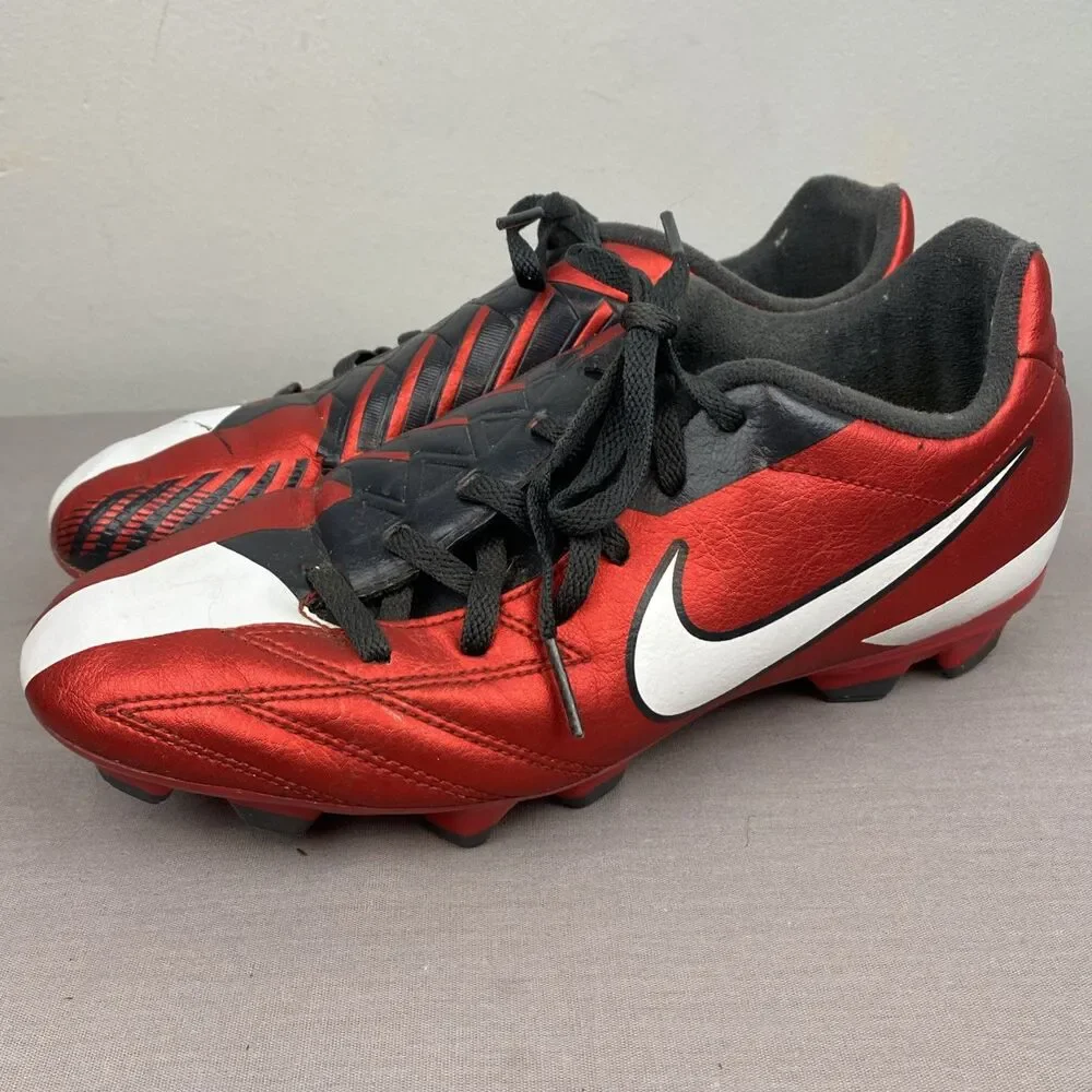 Nike Soccer‎ Cleats 5.5Y red Lace Total 90 shoot IV t90 472567-610 VTG